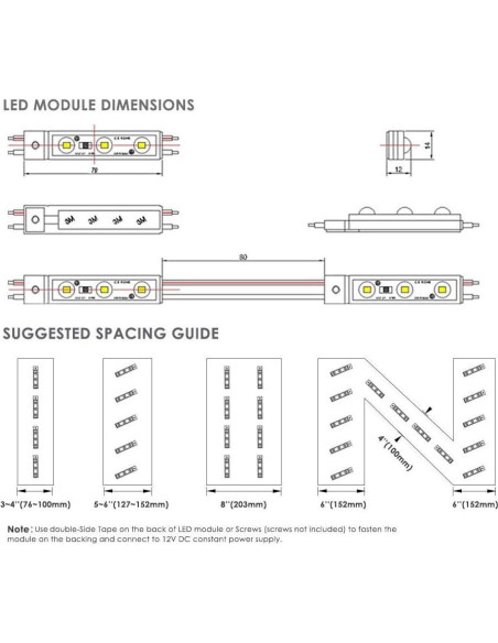 Luces LED Erudite 20Pcs 5730SMD Blanco 3.66m DC12V Impermeables