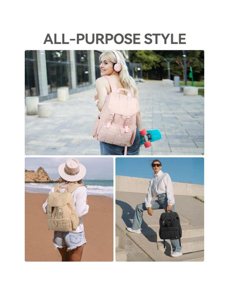 Mochila Puffer BOSTANTEN para Mujeres 15.6" Acolchada Caqui Mochila Puffer BOSTANTEN para Mujeres 15.6" Acolchada Caqui