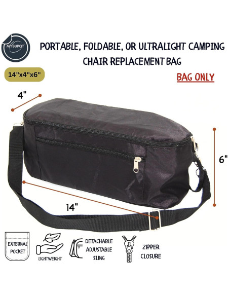 Bolsa de Reemplazo MYSUPOT para Silla de Camping Negra
