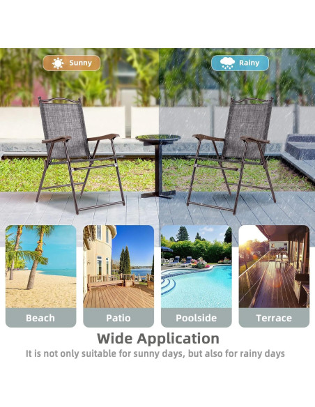 Conjunto de 2 Sillas Plegables de Patio Tangkula Gris