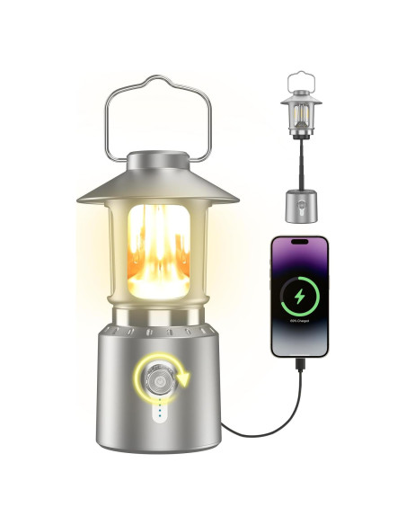 Linterna de Camping LED Phylosal Retro 8000mAh 3 Modos