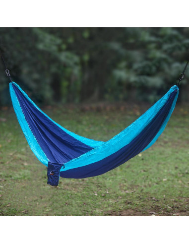 Hamaca Portátil Individual NOVICA Sueños del Mar Azul Marino