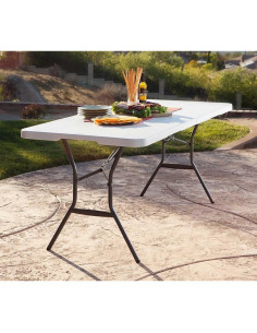 Mesa Plegable Esencial Lifetime 1.83 m Granito Blanco 2