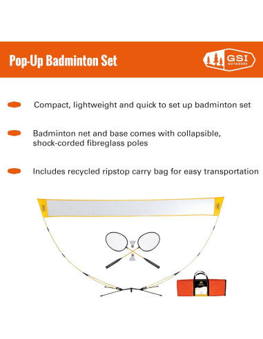 Set de Badminton Plegable GSI Outdoors - 7 Piezas para Jardín y Playa
