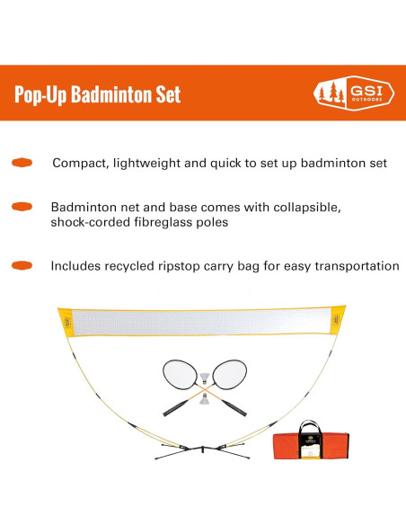Set de Badminton Plegable GSI Outdoors - 7 Piezas para Jardín y Playa