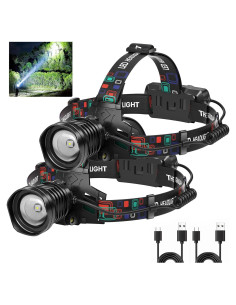 Linterna Frontal Recargable Azamine 99000 Lúmenes 2Pack IPX6