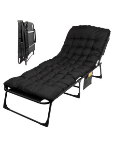 Cama Plegable con Colchón Wakeman para Adultos 200kg Negra