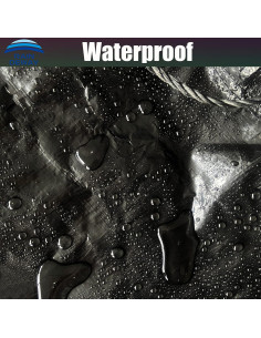 Lona de Jardín RAINDEWAY Negra 3.66x3.66m Impermeable con Cuerda 2