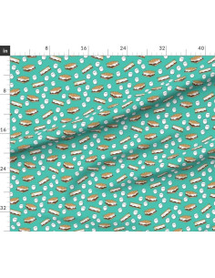 Tela de Algodón Spoonflower Malvaviscos Verdes 53x46 cm 2