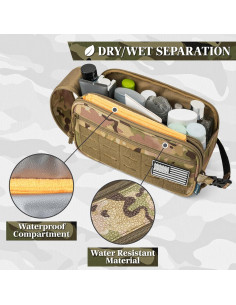 Bolsa de Aseo Táctica PAVILIA para Hombres Camo 27.9x11.4x15.2cm 2
