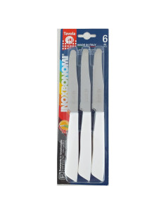 Cuchillos de Mesa INOXBONOMI 6 Pack Acero Inoxidable Blanco