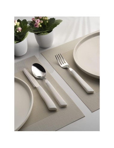 Cuchillos de Mesa INOXBONOMI 6 Pack Acero Inoxidable Blanco