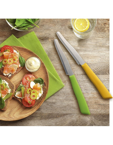 Cuchillos de Mesa INOXBONOMI 6 Pack Acero Inoxidable Blanco