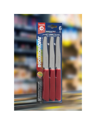 Cuchillos de Mesa INOXBONOMI 6 Pack Acero Inoxidable Blanco