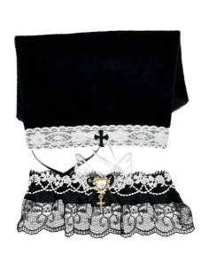 Ropa para Muñeca Labubu - Vestido Negro 15-17cm con Chal 2