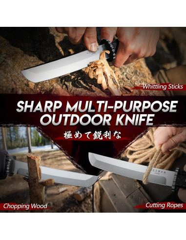 Cuchillo Tanto Moontay 21.3cm Acero Inoxidable con Funda