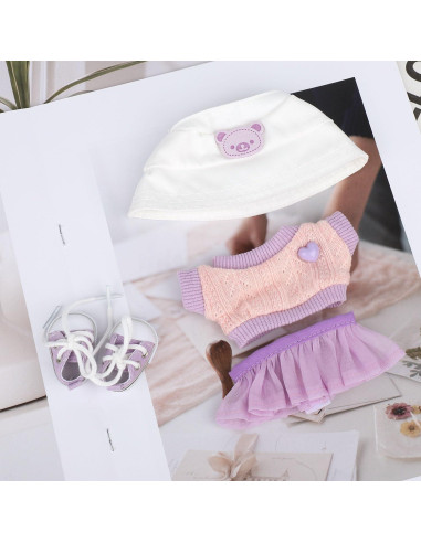 Conjunto de Ropa para Muñeca de Peluche BOXOB 5 Piezas Kawaii