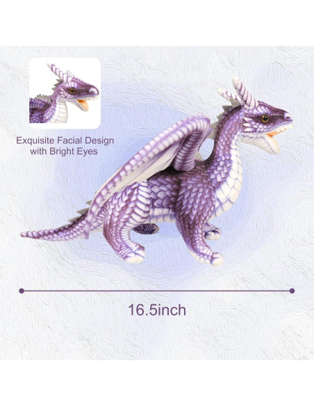Juguete de Peluche Dragón Gotikle 41.91 cm Color Púrpura