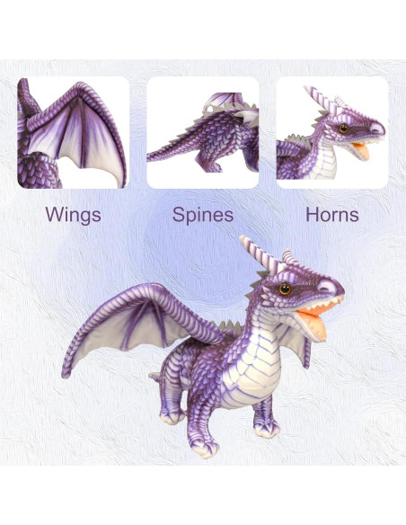 Juguete de Peluche Dragón Gotikle 41.91 cm Color Púrpura