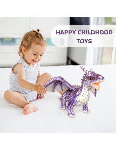 Juguete de Peluche Dragón Gotikle 41.91 cm Color Púrpura