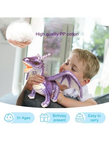 Juguete de Peluche Dragón Gotikle 41.91 cm Color Púrpura