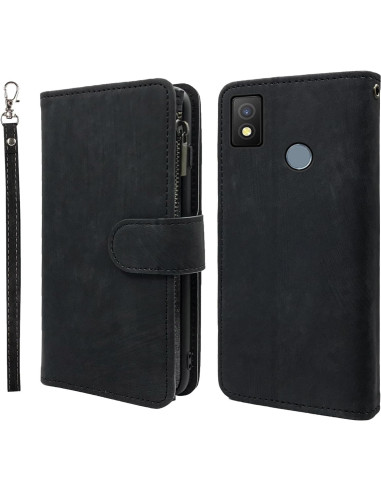 Funda de billetera Dibosom para Cricket Icon 4, cuero negro