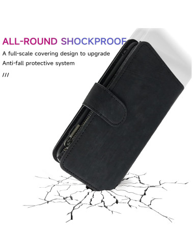 Funda de billetera Dibosom para Cricket Icon 4, cuero negro