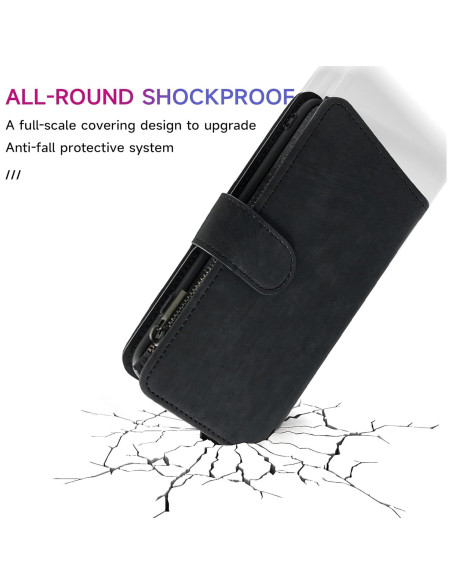 Funda de billetera Dibosom para Cricket Icon 4, cuero negro