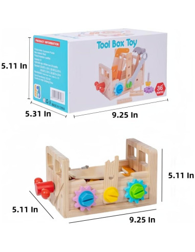 Juego de Herramientas de Madera Montessori Yunhe 23.5x13cm