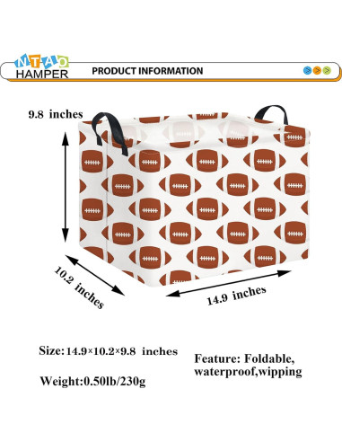 Cesta de Almacenamiento NTAOHAMPER Fútbol Americano 37.8x25.9x24.9 cm