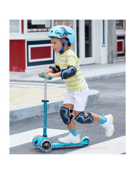 Scooter Infantil Micro Mini Deluxe LED 3 Ruedas Aqua