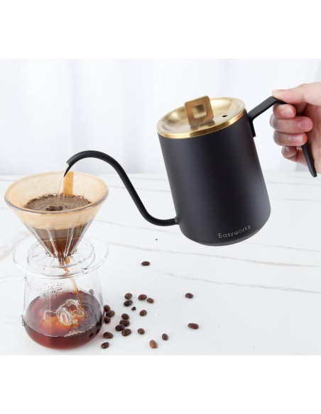 Tetera de Goteo Easyworkz 600 ml Acero Inoxidable Negro