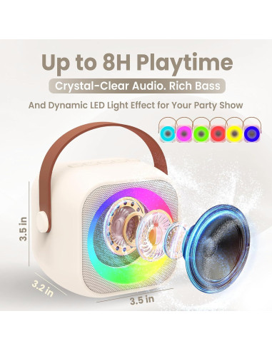 Mini Máquina de Karaoke Two3Sevens Beige con 25 Canciones