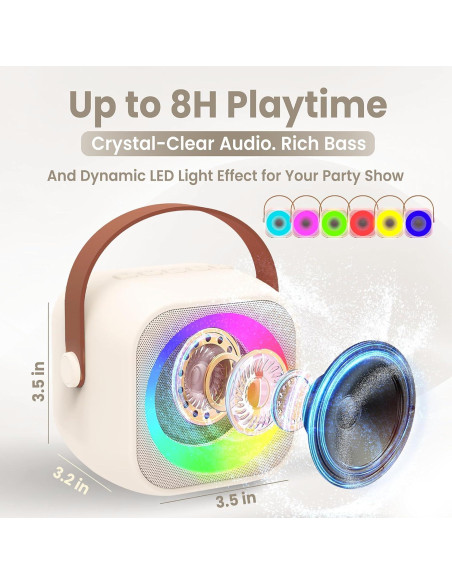 Mini Máquina de Karaoke Two3Sevens Beige con 25 Canciones