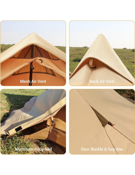 Tienda Caliente KingCamp 2 Personas Impermeable 1.58m Tienda Caliente KingCamp 2 Personas Impermeable 1.58m