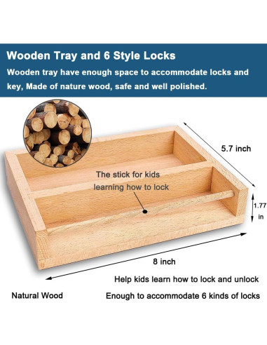 Juego Educativo Montessori Inslat de Llave y Cerradura 6 Piezas