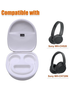 Funda LTGEM para Auriculares Sony WH-CH720N/WH-CH520, Blanca 2