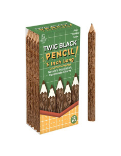 Lápices de Madera Natural BSIRI 3" Negro - Paquete de 12