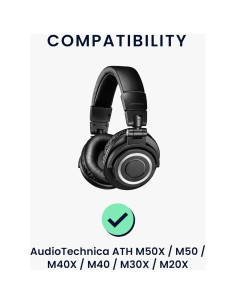 Cubierta de diadema KW-MOBILE para AudioTechnica ATH M50X - Neopreno Negro 2