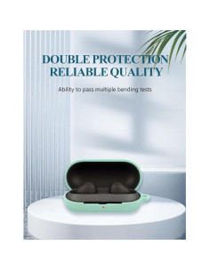 Funda de silicona WUNIAK para auriculares Sony WF-C700N verde menta 2