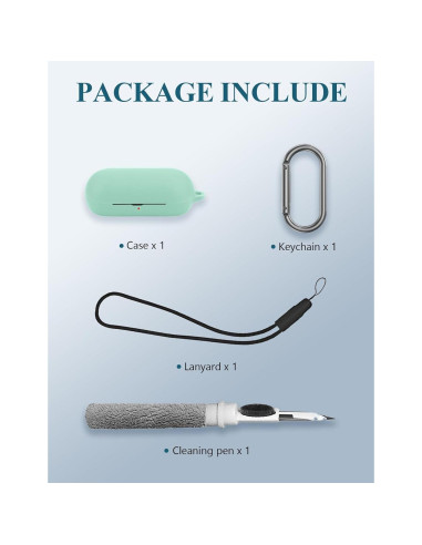 Funda de silicona WUNIAK para auriculares Sony WF-C700N verde menta