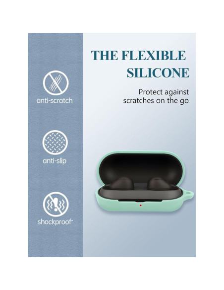 Funda de silicona WUNIAK para auriculares Sony WF-C700N verde menta