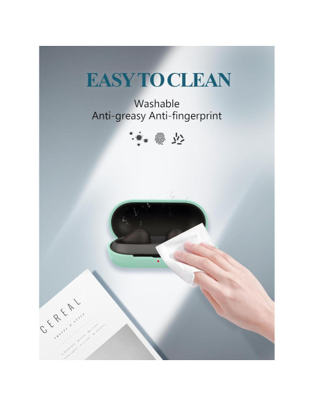 Funda de silicona WUNIAK para auriculares Sony WF-C700N verde menta