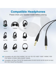 Cable de audio 3.5mm a 2.5mm Puiixur para Bose y AKG 2