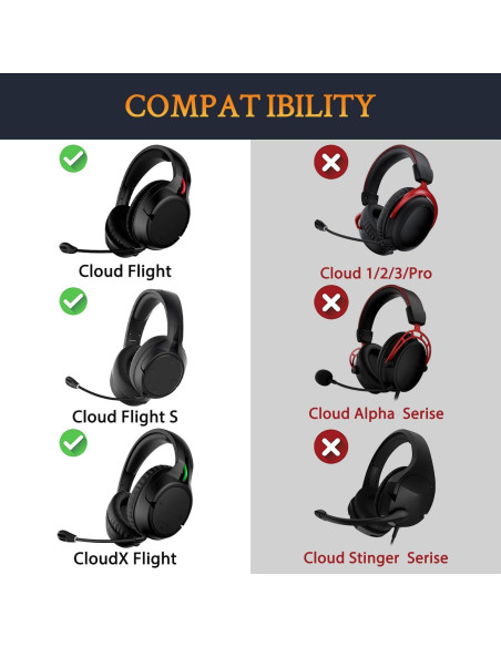 Funda de diadema SOULWIT para HyperX Cloud Flight - Negro