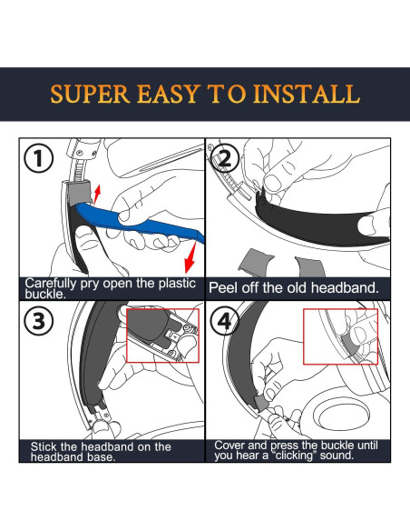 Funda de diadema SOULWIT para HyperX Cloud Flight - Negro