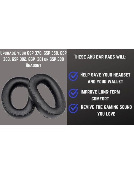 Almohadillas de Repuesto Sennheiser GSP 370/350/300 - Cuero Premium