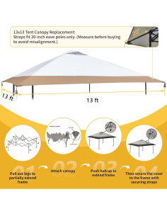 Cubierta de Reemplazo 13x13 D&ONEHOS Impermeable Oxford 300D 2