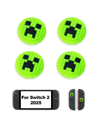 Tapas de agarre para pulgar Sunmike para Nintendo Switch 2 Verde