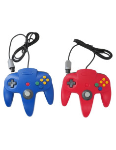 Controlador por Cable USonline911 para Nintendo 64 - Azul y Rojo
